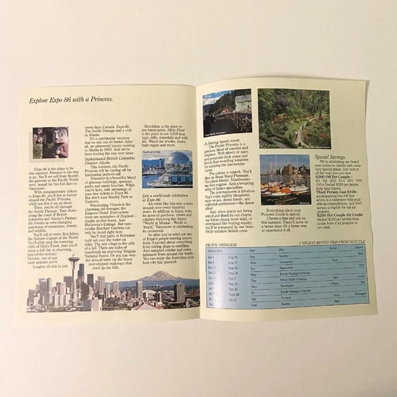 Vintage 1986 Princess Cruises Canada Alaska Pacific Princess Brochure Pamphlet - Picture 11 of 16